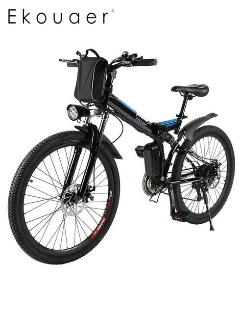 26inch 36V Foldable Electric Power Mountain Bicycle with Lithium-Ion Battery Bike Outdoor Camping Padded Standard 40KM