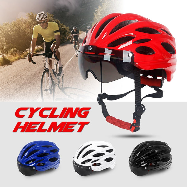 Bike Bicycle Cycling Helmet Outdoor Sports Riding MTB Bike Bicycle Safety Protection Helmet with Detachable Magnetic Shield Goggles
