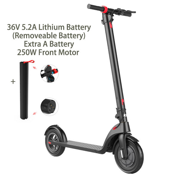 Removeable Lithium battery electric sccoter 36V 5.2A Li-ion Folding foldable electric bike Unisex Waterproof 250W front Motor mi