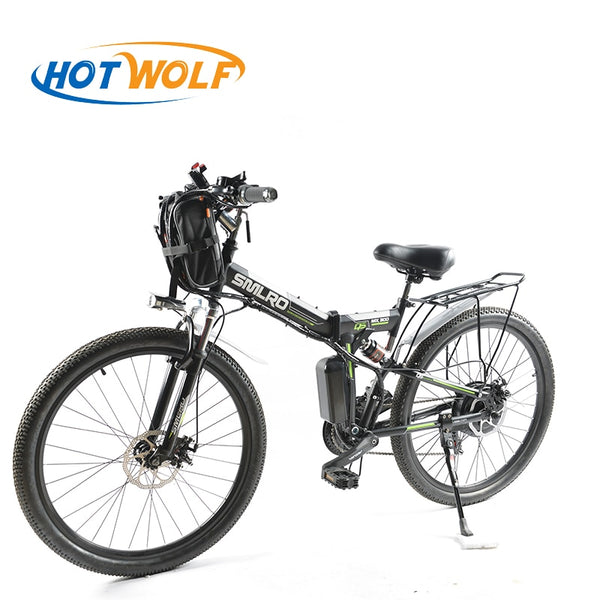 Electric Bicycle Powerful Electric Bike front bag 48V 12AH 500W mountain eBike 24 Speed  Electric Bike Russia free shipping