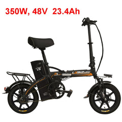48V 23.4Ah Powerful Electric Bike, 5 Grade Assist, 14 Inches Folding EBike, Integrated  Wheel, Both Disc Brake, Suspension Fork