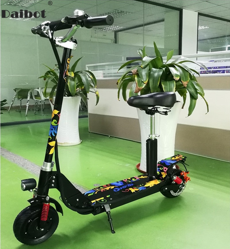 Daibot Folding Electric Scooter With Seat 8 Inch 2 Wheel Electric Scooters 36V 350W Portable Smart Electric Bike
