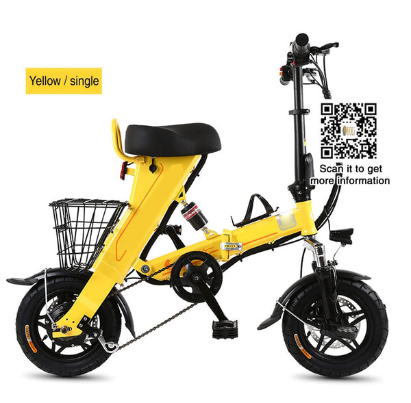 48V 500W 13 A Battery Electric Bike Folding Bike Mini 12'' e Bike With Bucket Or Back Seat Mini Electric Bike