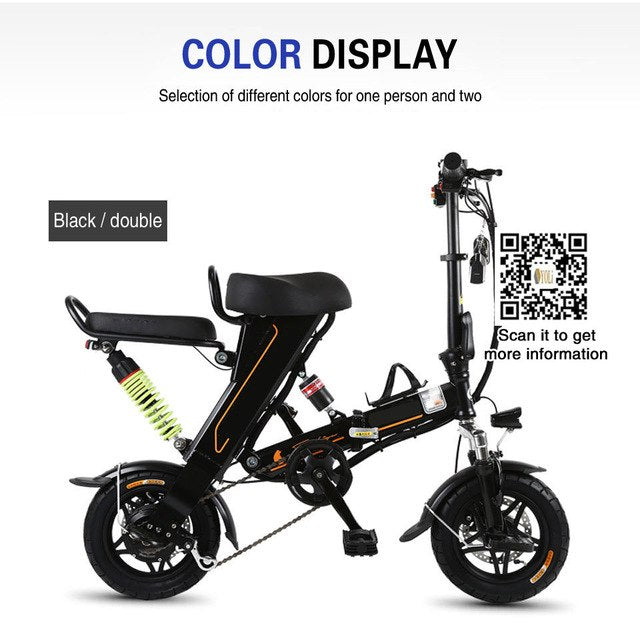 48V 500W 13 A Battery Electric Bike Folding Bike Mini 12'' e Bike With Bucket Or Back Seat Mini Electric Bike