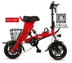 48V 500W 13 A Battery Electric Bike Folding Bike Mini 12'' e Bike With Bucket Or Back Seat Mini Electric Bike