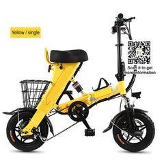 48V 500W 13 A Battery Electric Bike Folding Bike Mini 12'' e Bike With Bucket Or Back Seat Mini Electric Bike