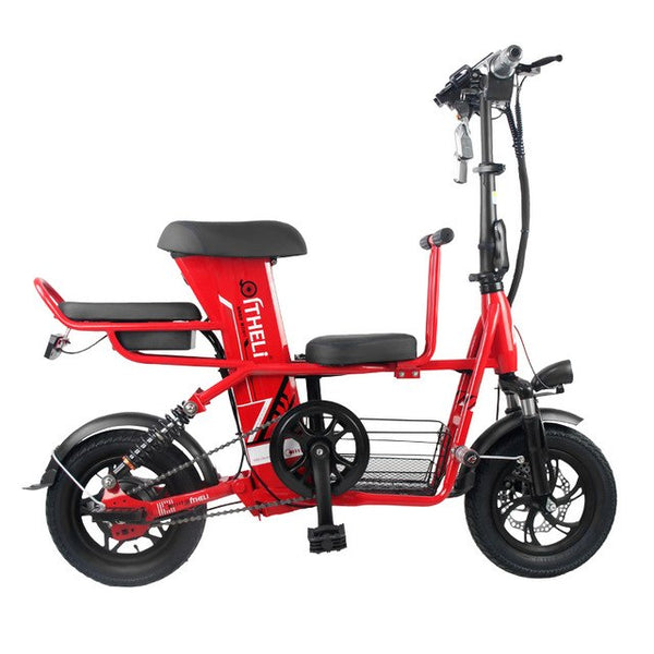 12-inch electric bike Folding parent-child electric bicycle Battery detachable electric bike adult generation drive bicycle