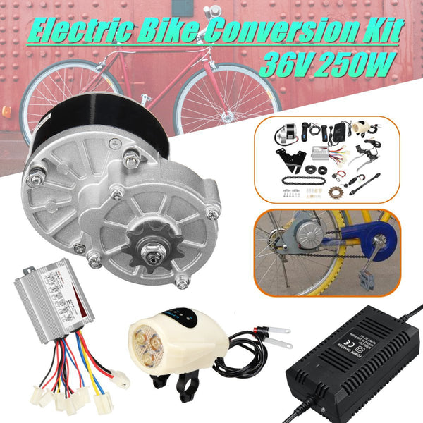 36V 250W Electric Bike Conversion Kit Controller Charger Speed Control Switch For 22-28'' Common Bicycle