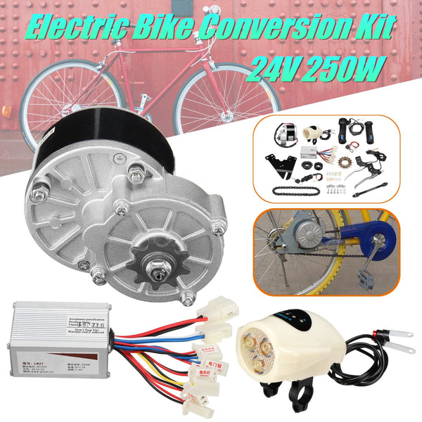 24V 250W Motor Speed Control Switch Electric Bike Kit Electric Bicycle Conversion Kit for Ordinary Common Electric Bicycle