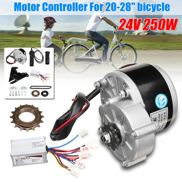 24V 250W Electric Scooter Motor Conversion Kit Brushed Motor Controller Set For 20-28" Electric Bike Skatebord Bicycle Kit