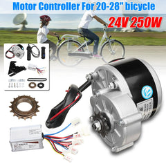 24V 250W Electric Scooter Motor Conversion Kit Brushed Motor Controller Set For 20-28" Electric Bike Skatebord Bicycle Kit